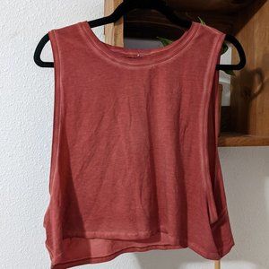 Red Cropped Lululemon Workout Tank